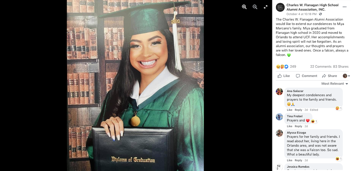 Broward English Teacher Remembers Flanagan High Grad Miya Marcano
